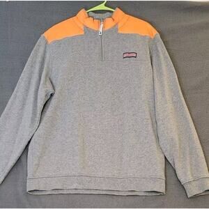 Vineyard‎ Vines 1/4 Zip Sweatshirt Mens Size L Gray Orange Long Sleeve Pullover